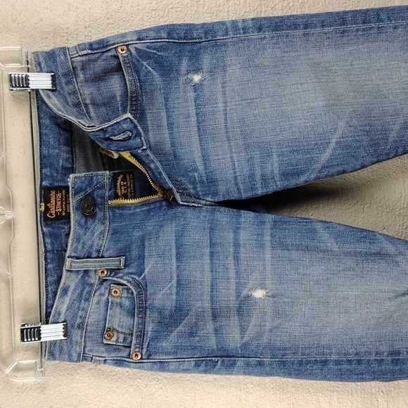 CIVILIANAIRE Super Slim Crop Stretch Blue Medium Wash Mid Rise Denim Jeans - Picture 4 of 12